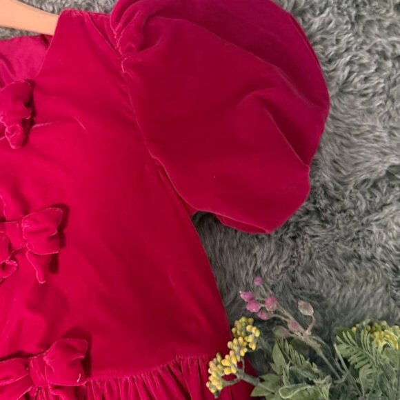 Adorable Janie and Jack deep red velvet dress — size 12 - Picture 5 of 8